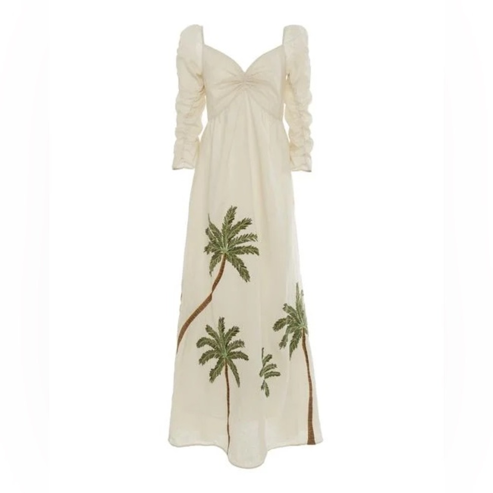 Agua by Agua Bendita | American palm embroidered maxi dress